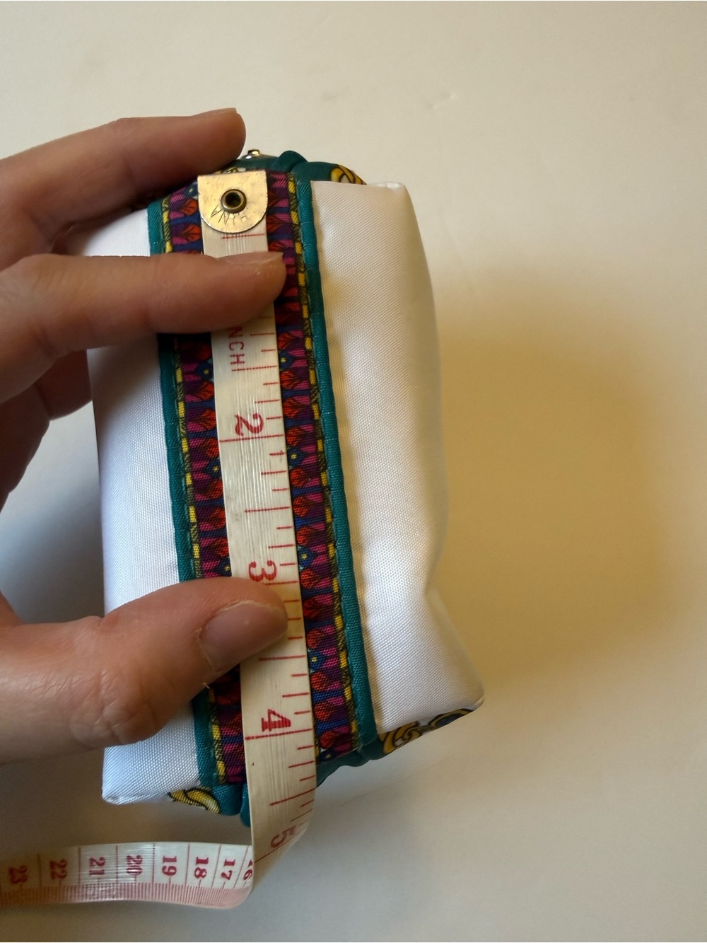 Brighton Teal, White & Gold Charm Cosmetic Pouch - Picture 7 of 8